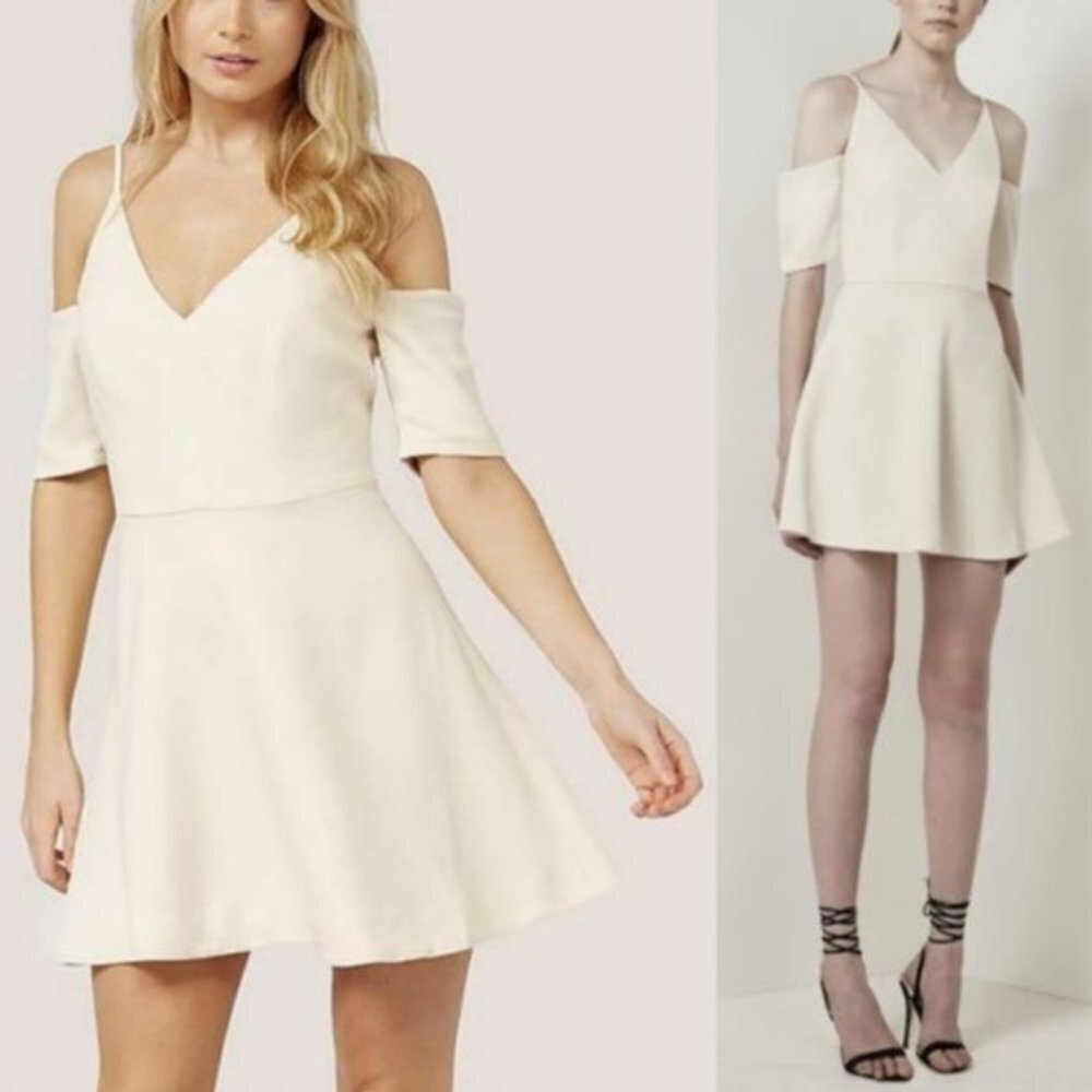 NWT LULU'S Structured Off Shoulder Fit & Flare Dress